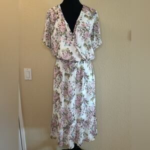 Lauren Conrad | XXL pink Floral Midi Dress like new